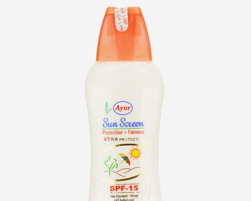 Ayur Sunscreen Lotion SPF 15 100ml Bottle